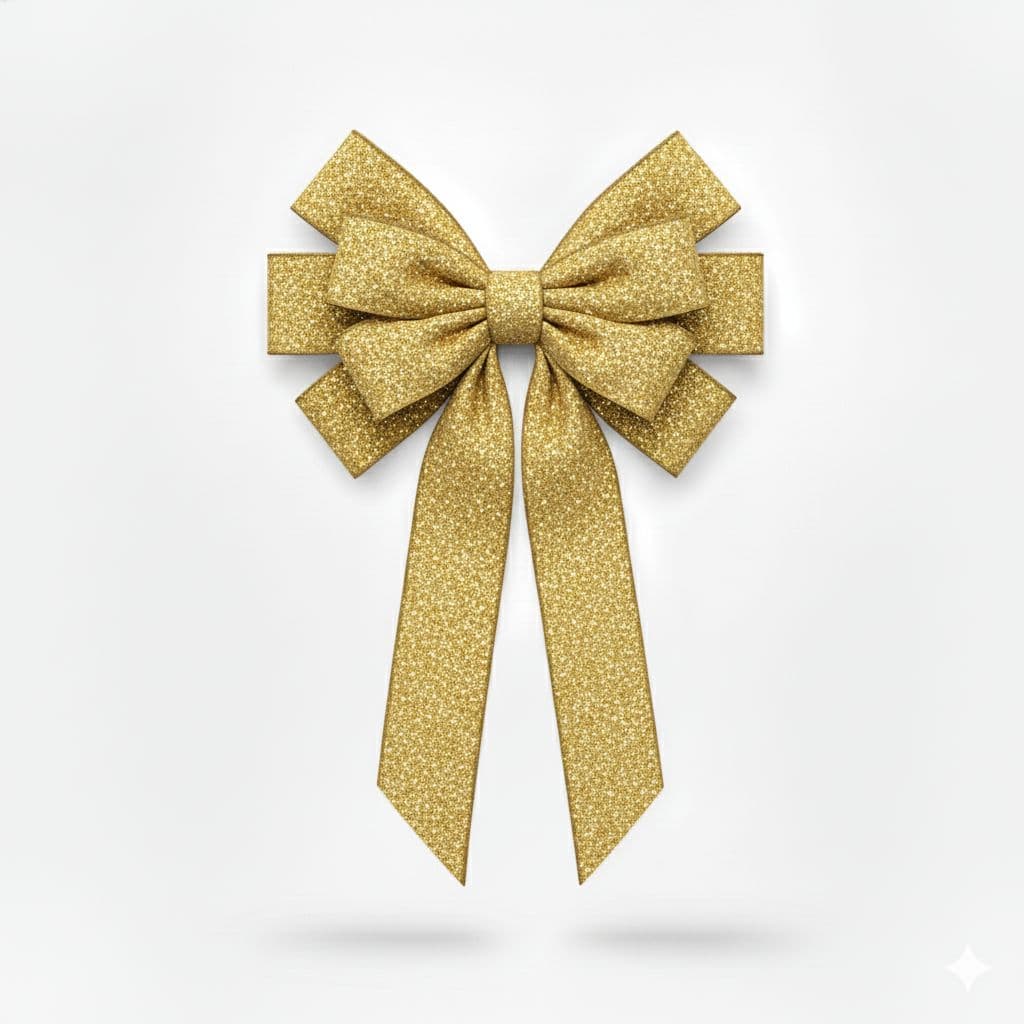 10 Loop Glitter Bow Gold