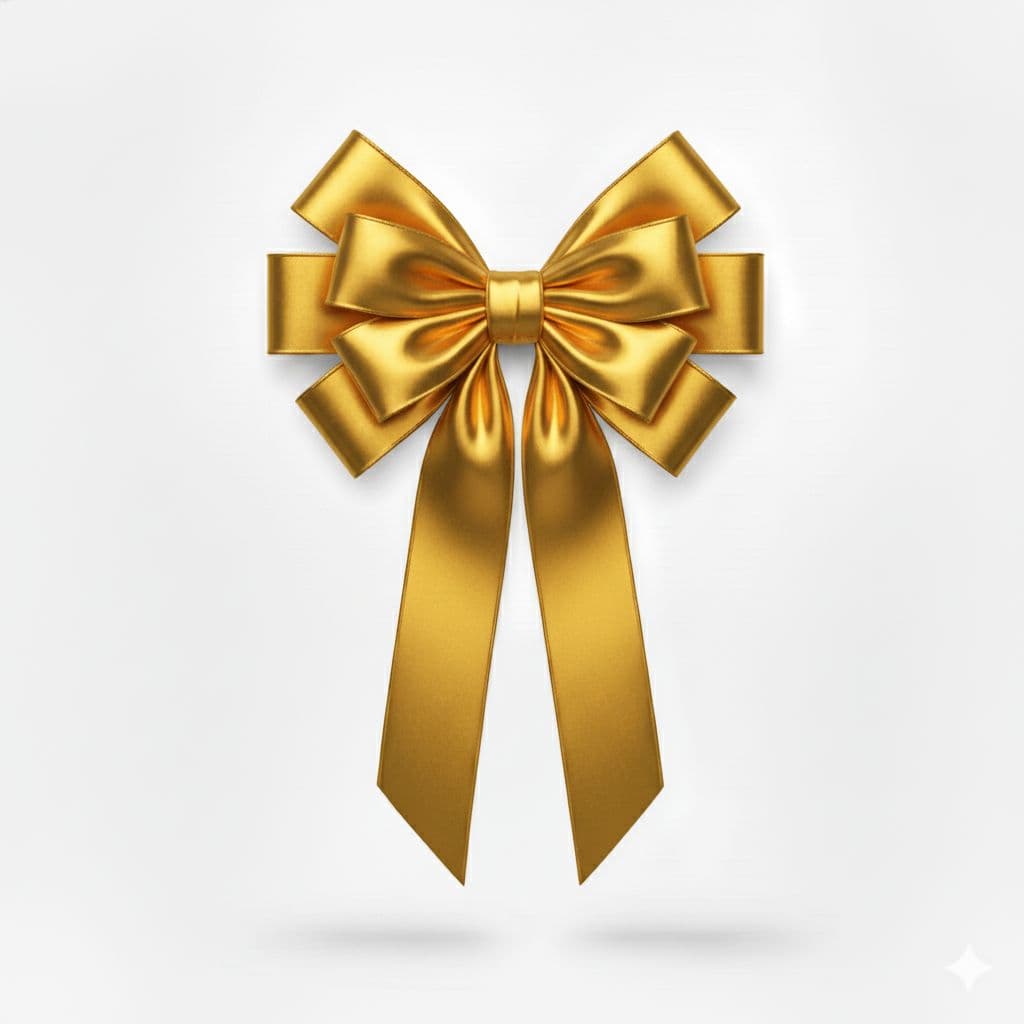10 Loop Metallic Bow Gold