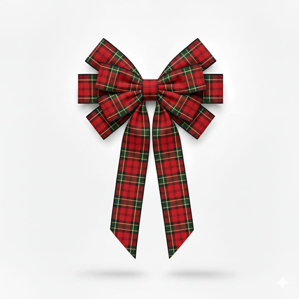 10 Loop Plaid Bow Red Plaid