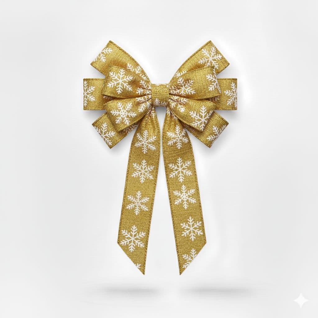 10 Loop Snowflake Bow Gold