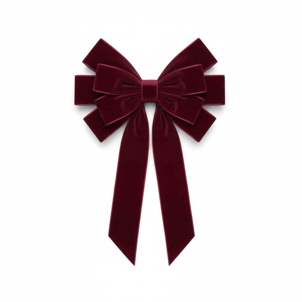 10 Loop Velvet Bow Burgundy