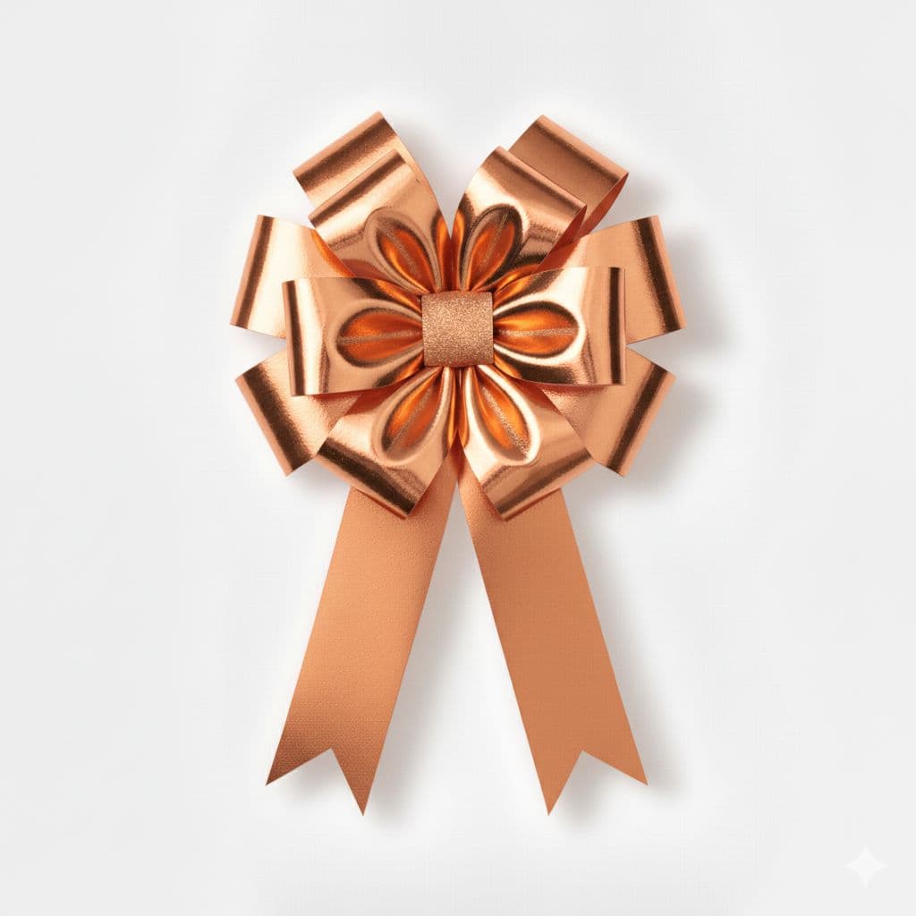 12 Loop Metallic Bow Copper