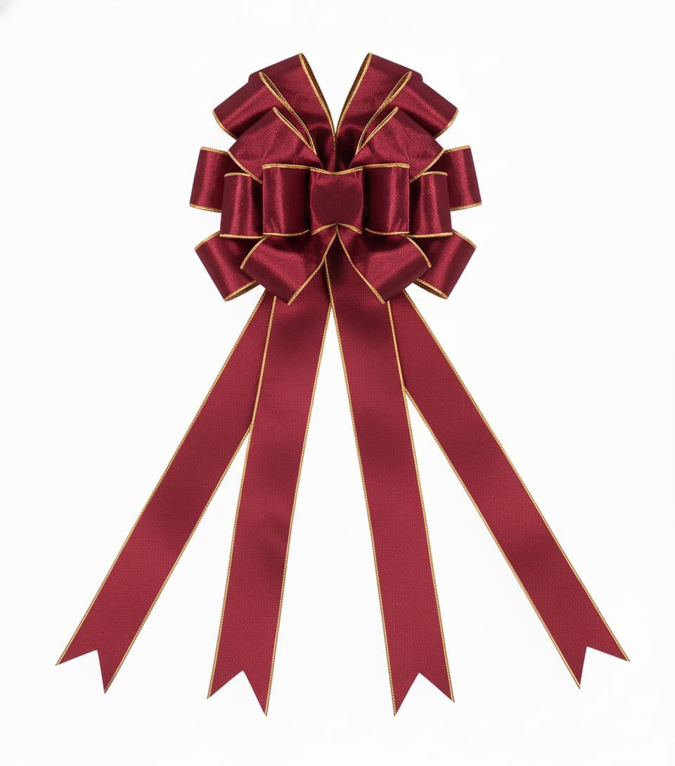 16 Loop Tree Topper Bow Burgundy