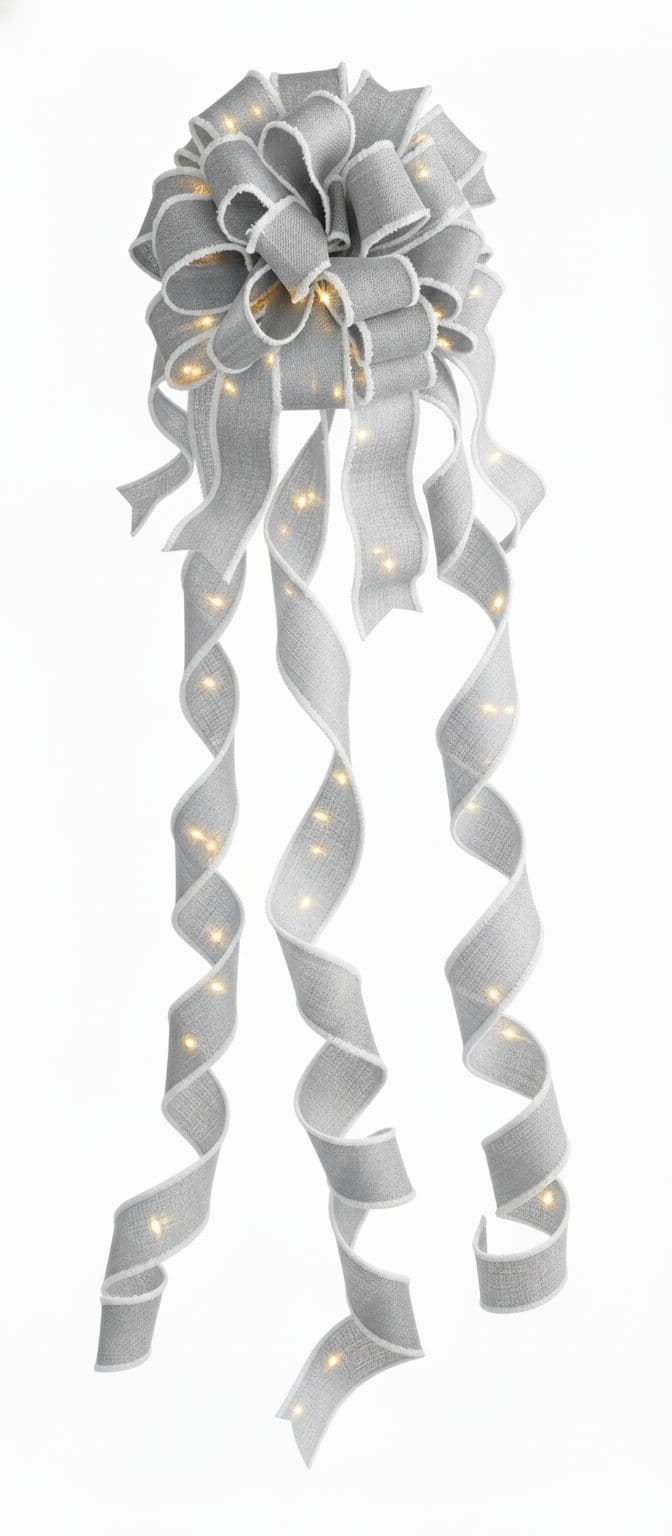 20 Loop Tree Topper Bow Silver