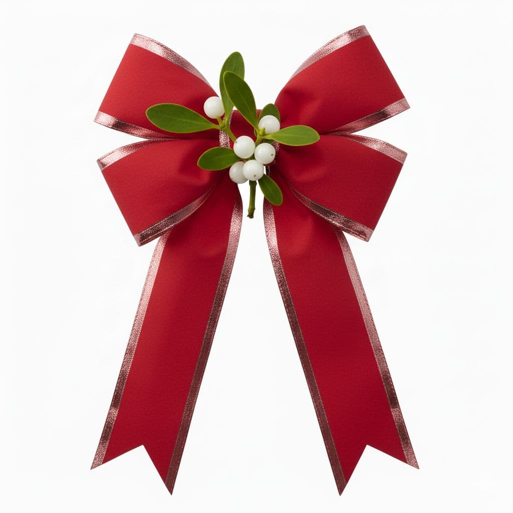 4 Loop Mistletoe Bow Red
