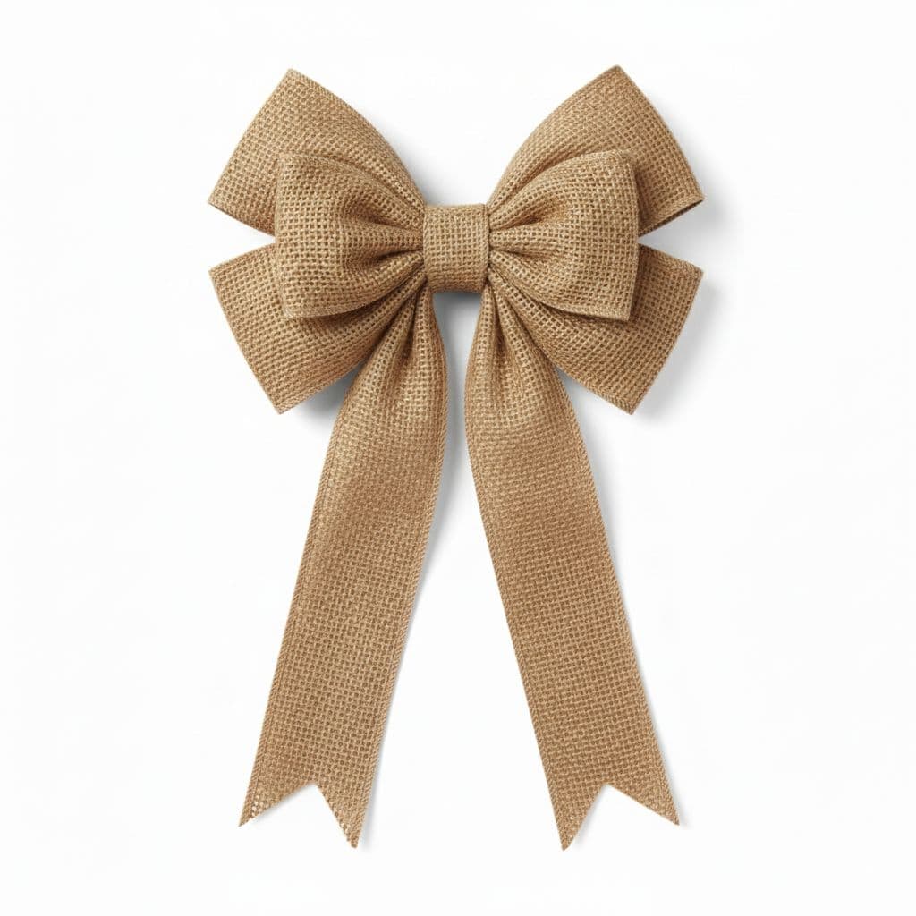6 Loop Burlap Bow Brown