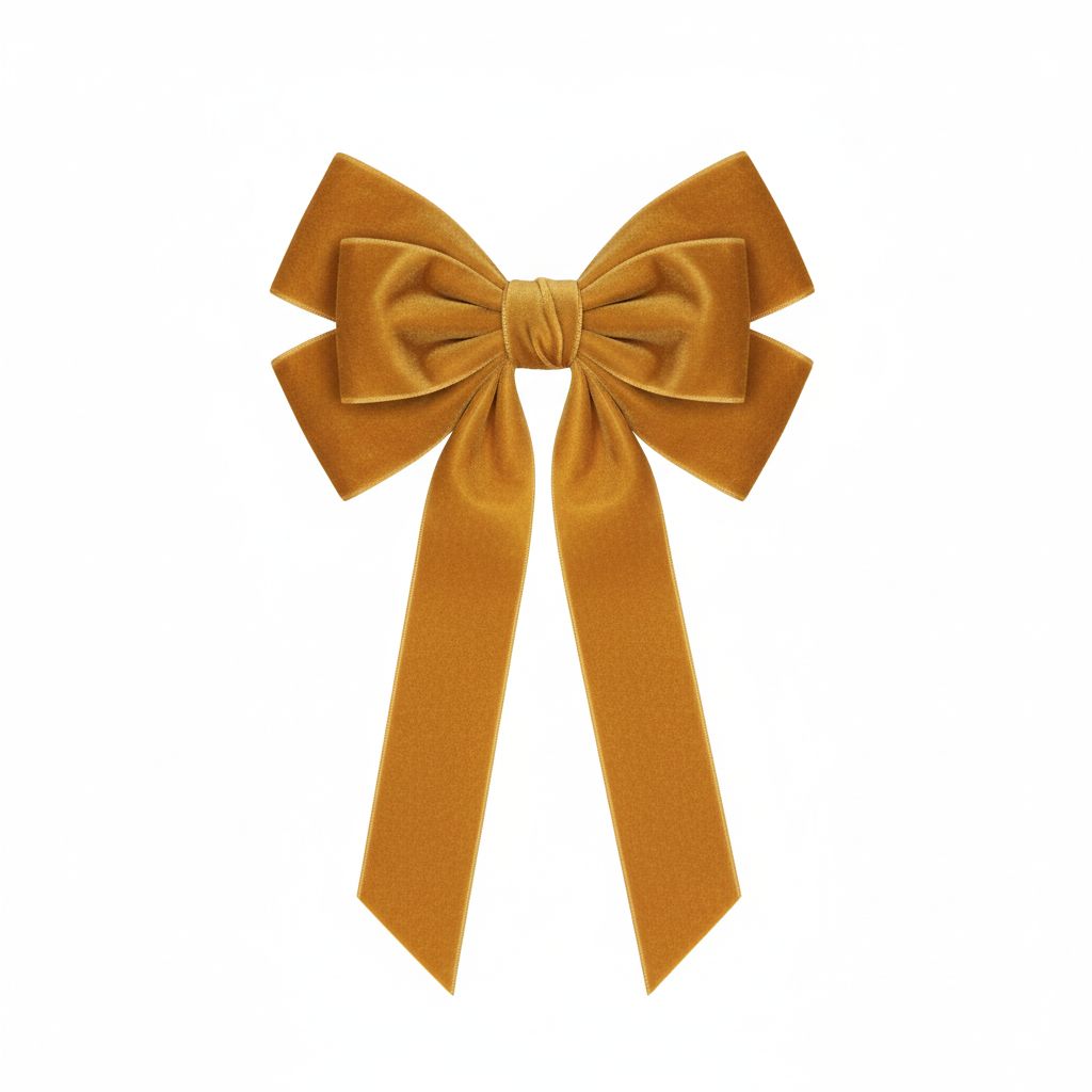 6 Loop Velvet Bow Gold