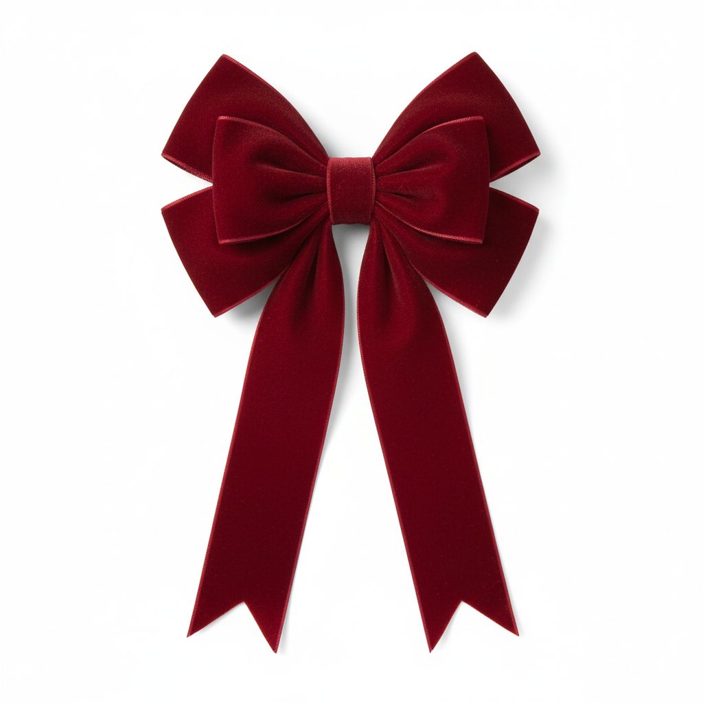 6 Loop Velvet Bow Ruby