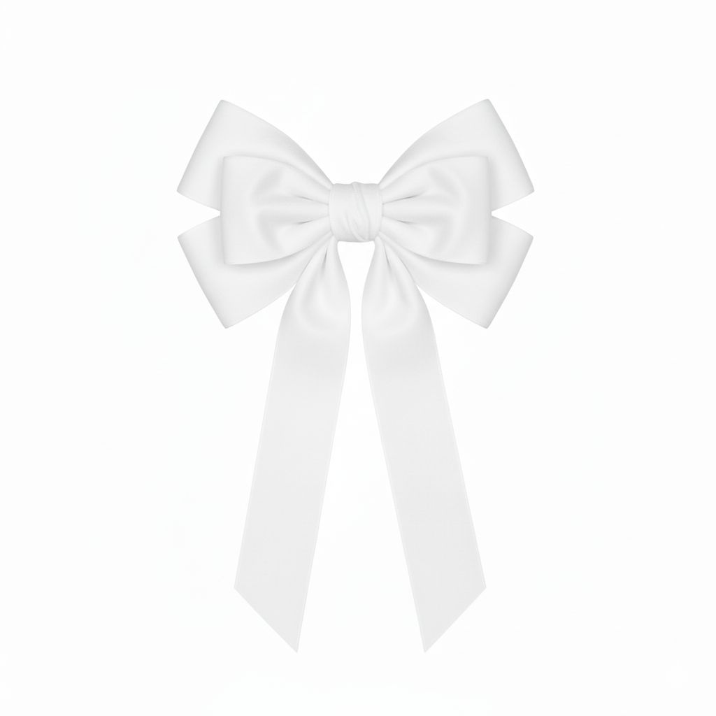 6 Loop Velvet Bow White