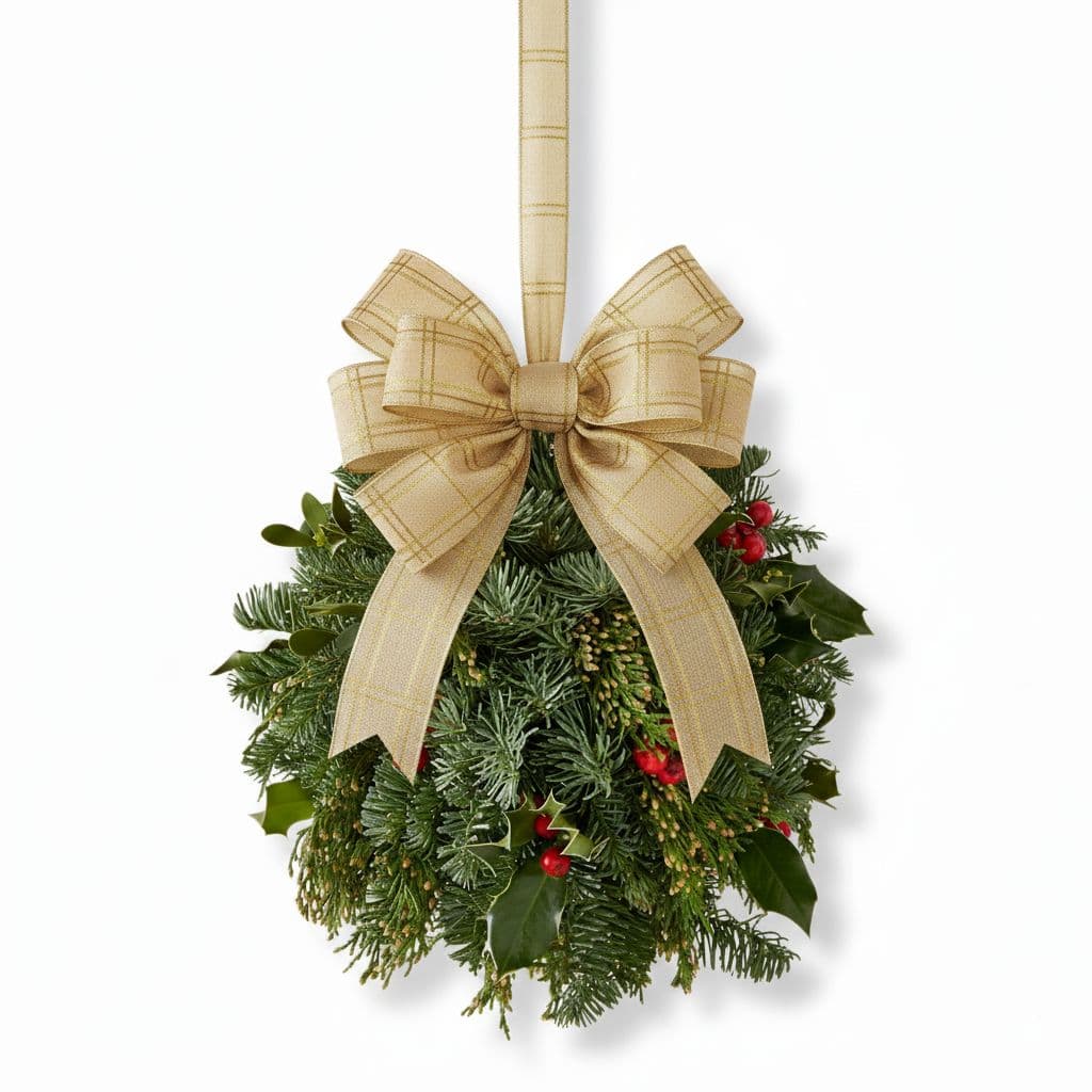 8 Loop Kissing Ball Bow Gold