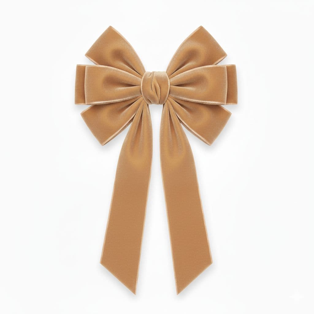 8 Loop Velvet Bow Champagne