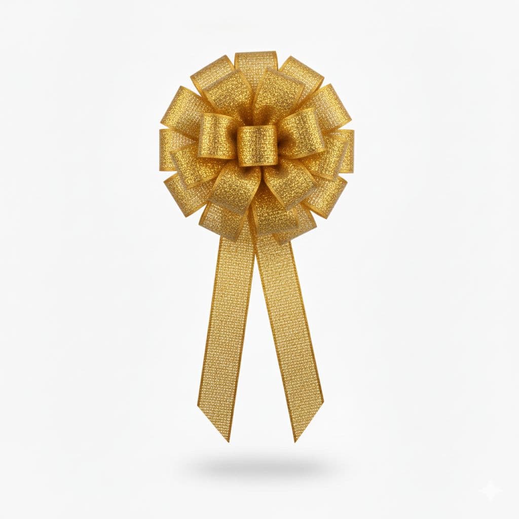 20 Loop Metallic Mesh Mix Bow Gold