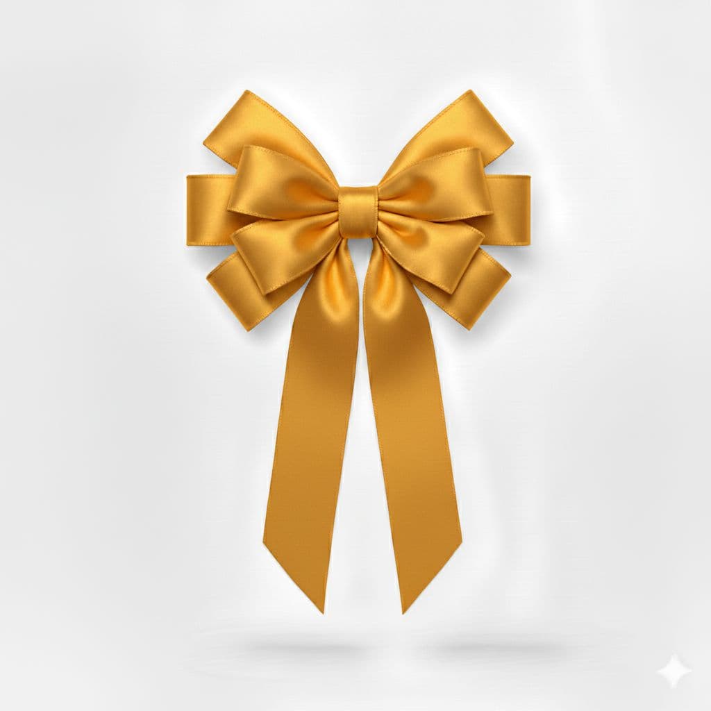 10 Loop Satin Bow Gold