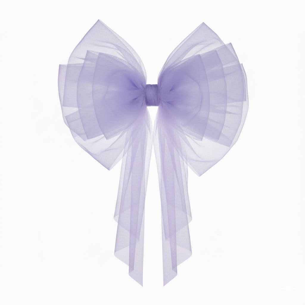 10 Loop Tulle Bow Purple