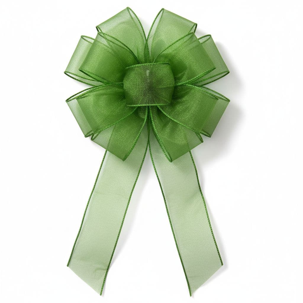 12 Loop Mesh Bow Green