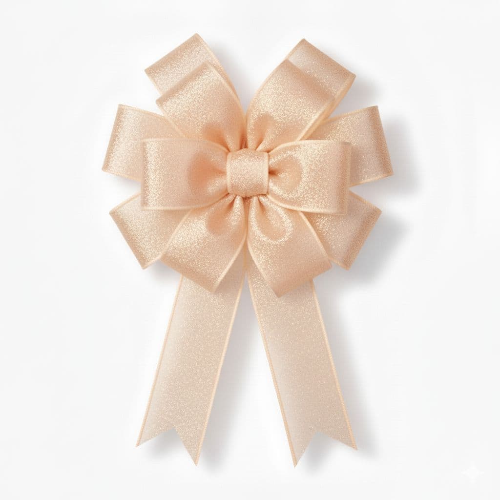 12 Loop Organza Bow Champagne