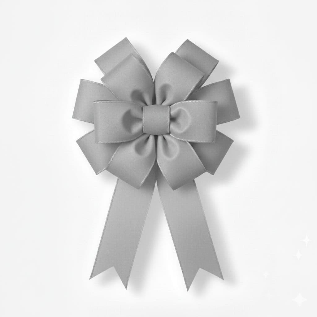 12 Loop Poly Matte Bow Silver