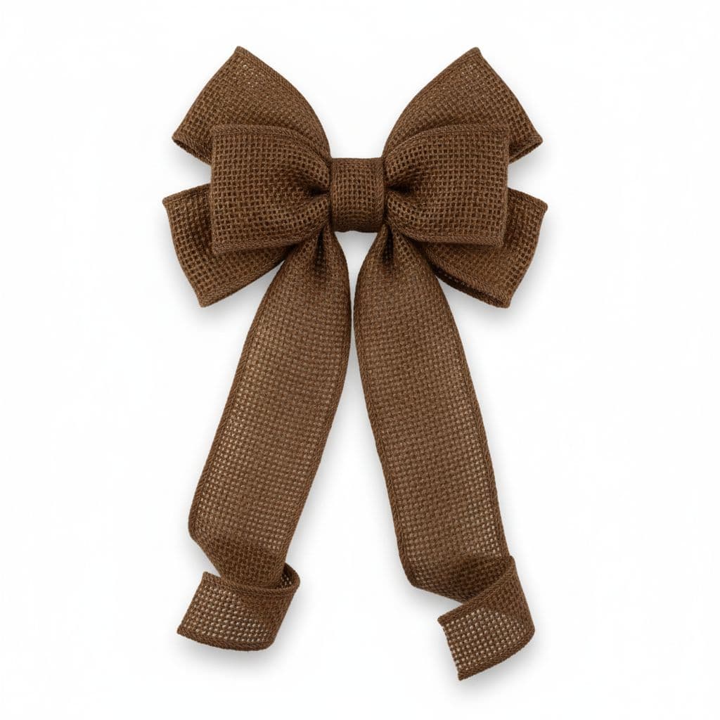 6 Loop Burlap Bow Brown