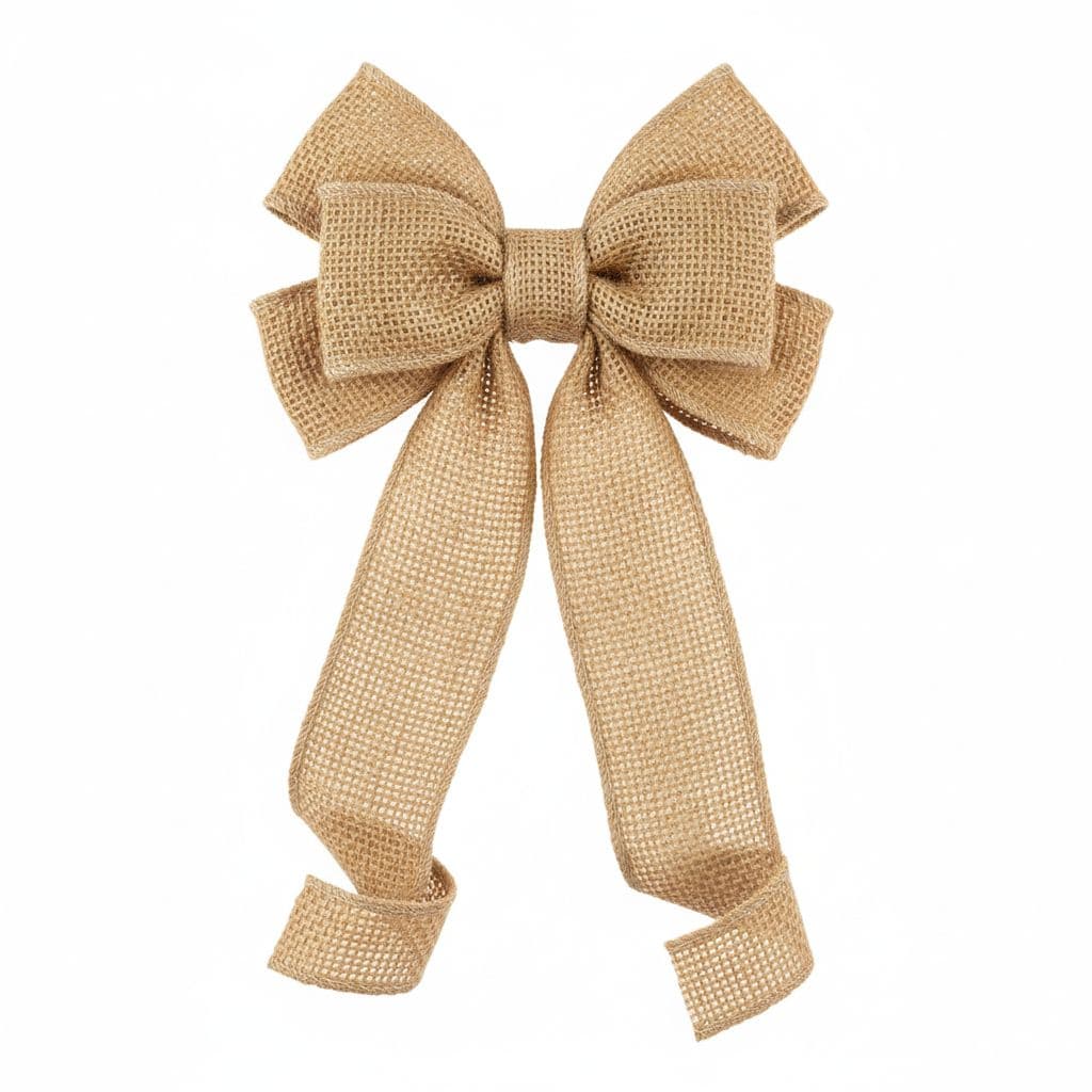 6 Loop Burlap Bow Tan