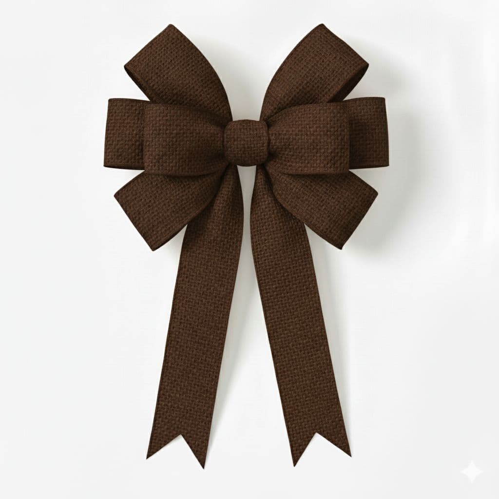 8 Loop Burlap Bow Brown