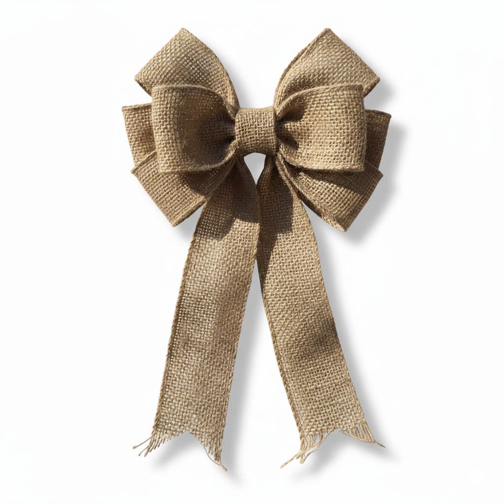 8 Loop Burlap Bow Natural