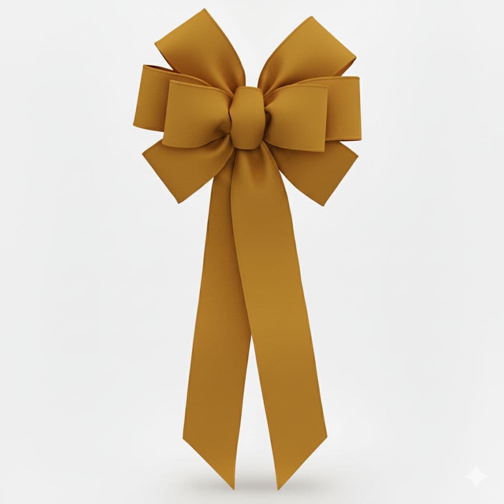 8 Loop Poly Matte Bow Gold