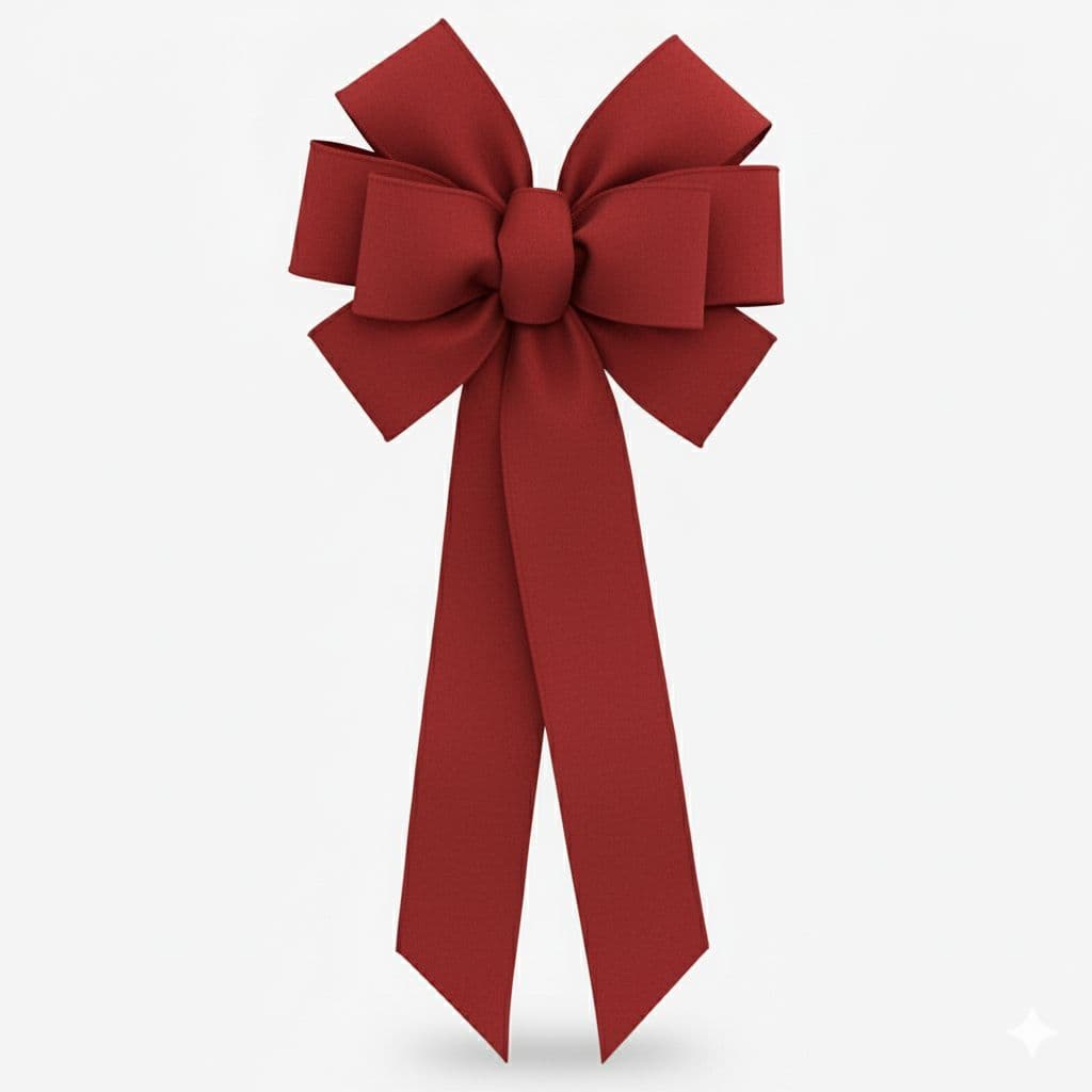 8 Loop Poly Matte Bow Red