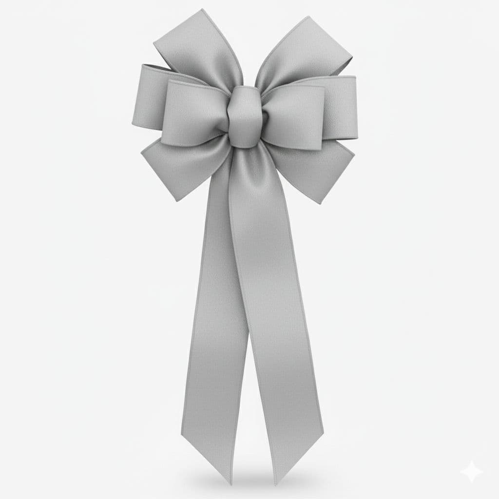 8 Loop Poly Matte Bow Silver