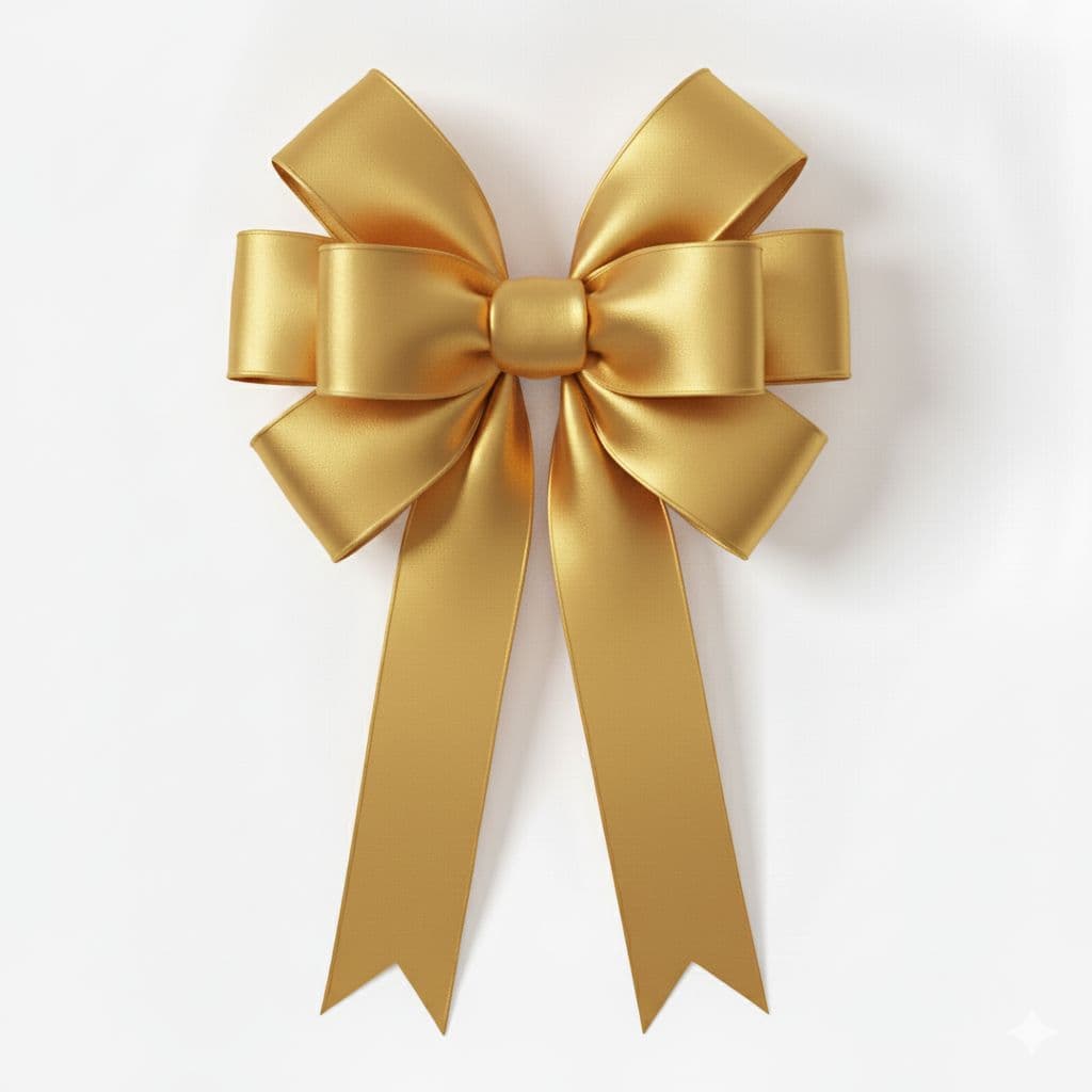 8 Loop Satin Bow Gold