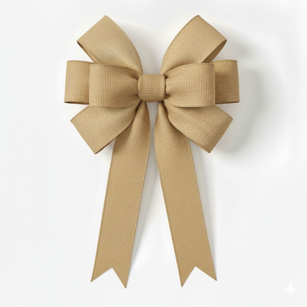 8 Loop Woven Bow Tan