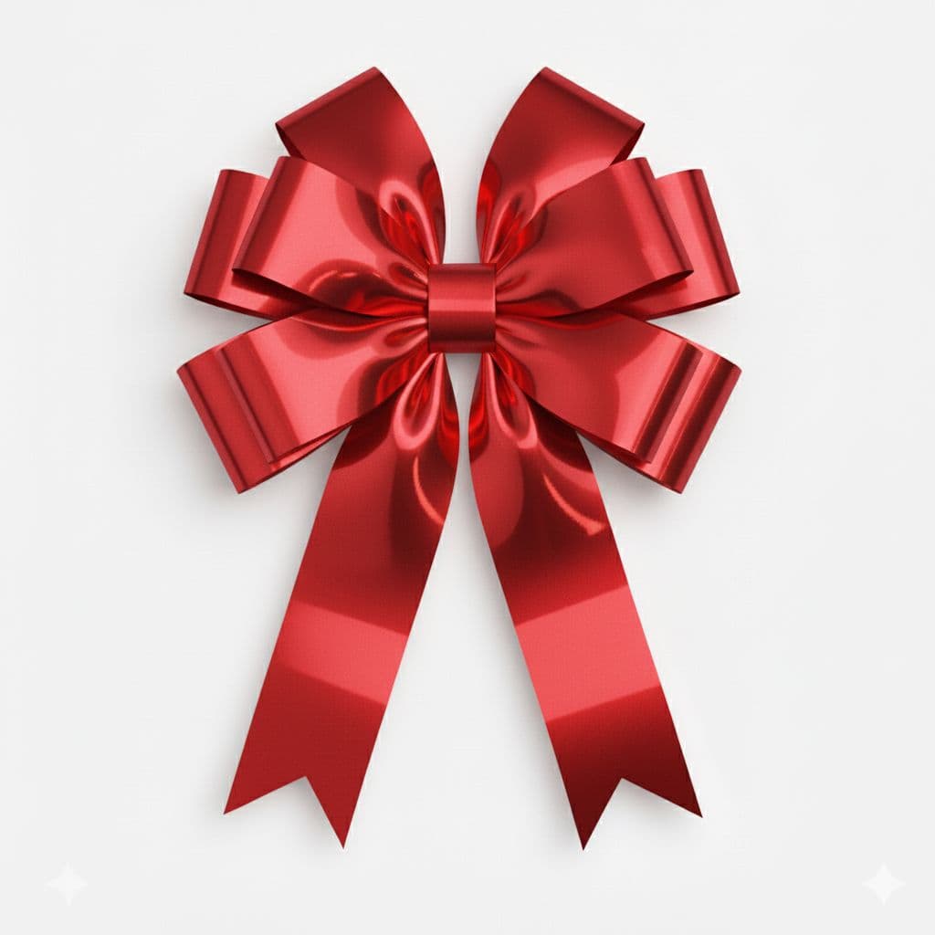 10 Loop Metallic Sheen Bow Red