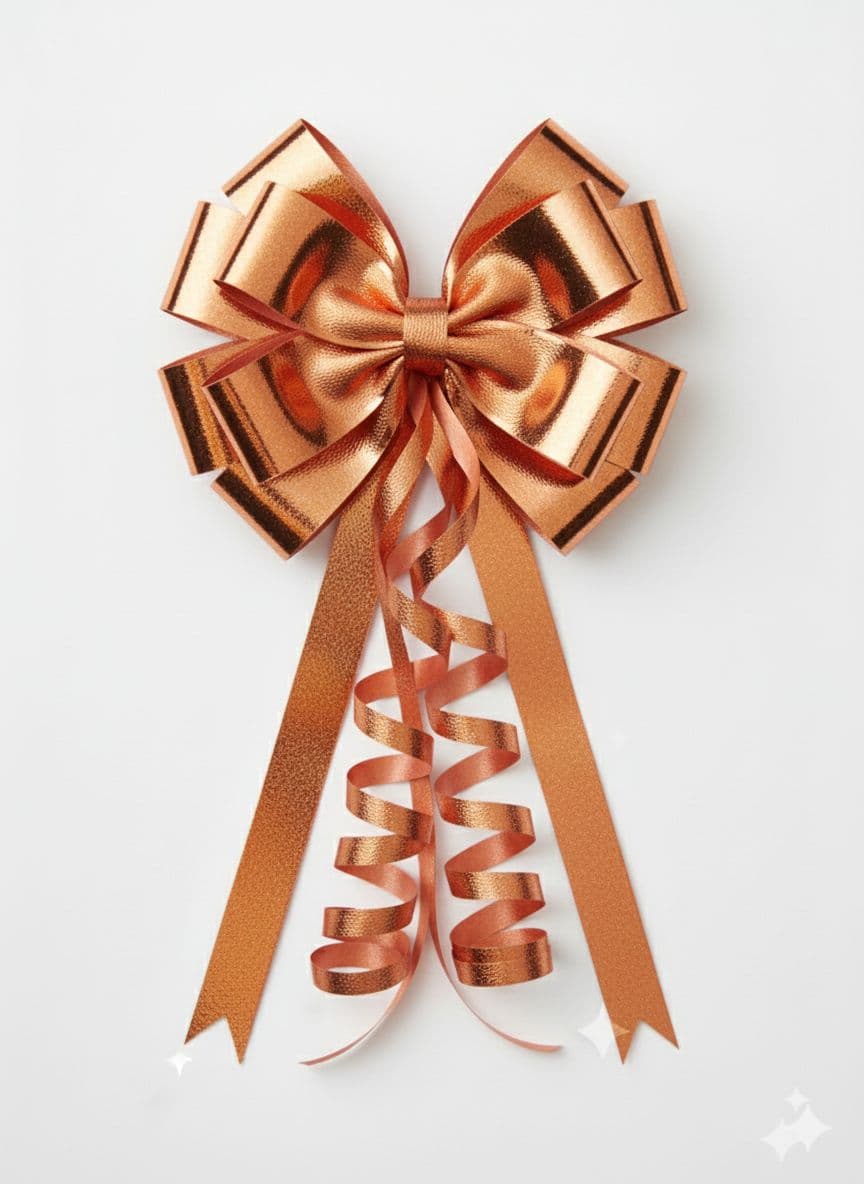 12 Loop Metallic Sheen Bow Copper