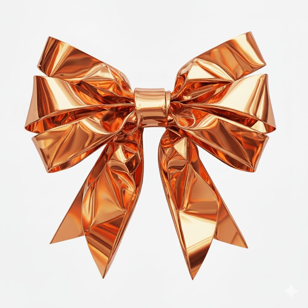 6 Loop Metallic Sheen Bow Copper